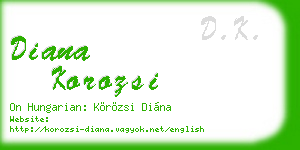 diana korozsi business card