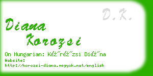 diana korozsi business card